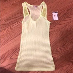 Lime green striped tank top